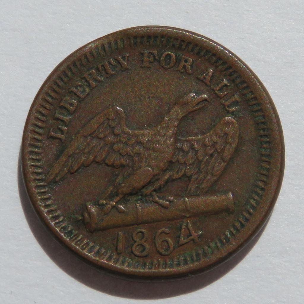 1864 Liberty for All, America, Civil War Token