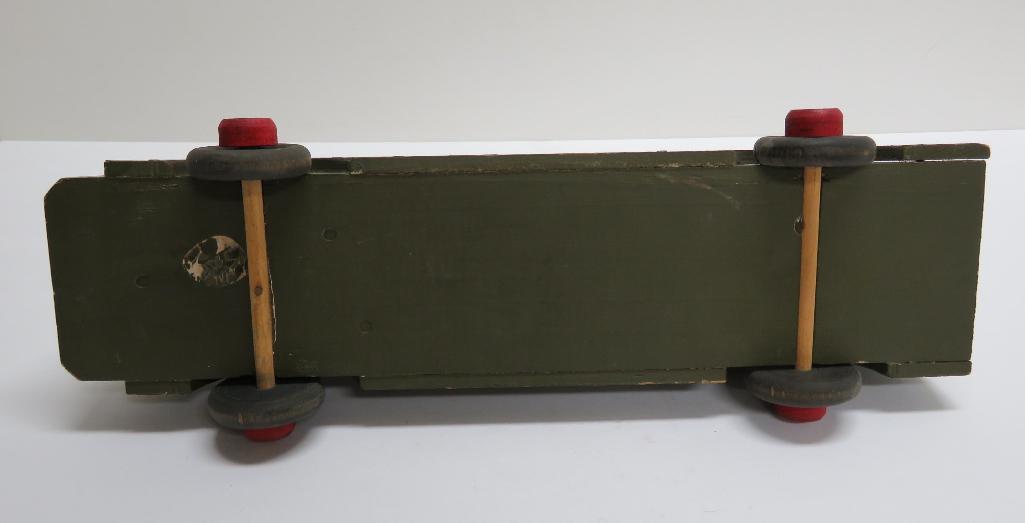 Buddy L Victory Toy, wooden army truck, 13"