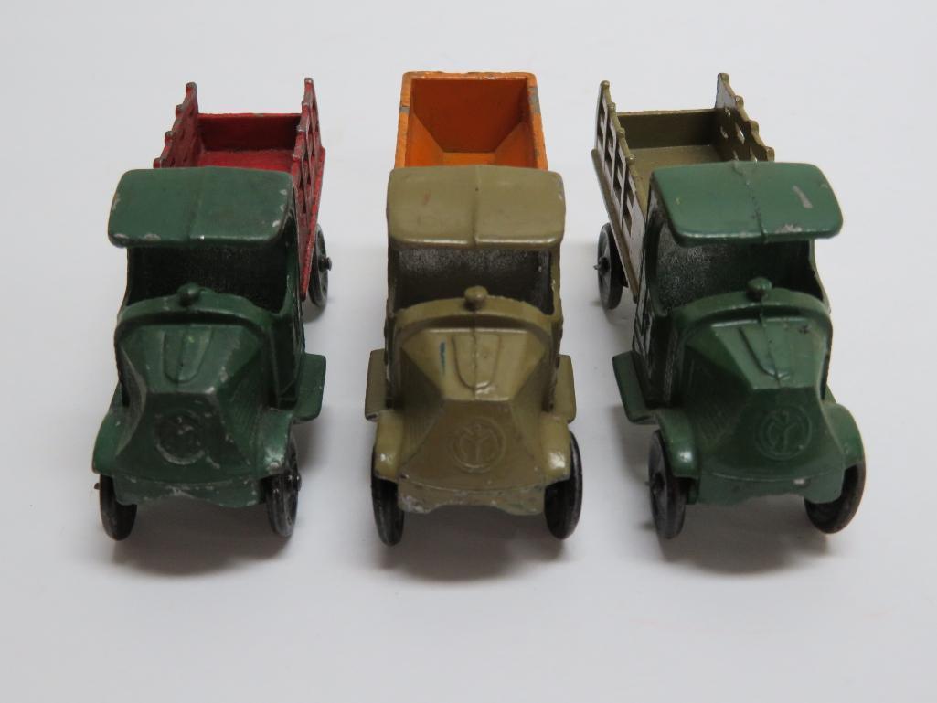 Three metal Tootsie Toy Mack C Cab Trucks, 3 1/4"