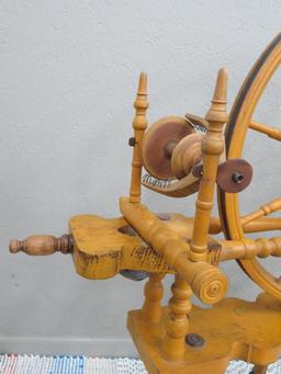 Swedish Spinning Wheel, Rockford Illinois, 40" tall and 24" diameter wheel