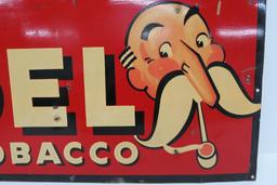 Model Smoking Tobacco metal sign, 34" x 11 1/2", 523-E