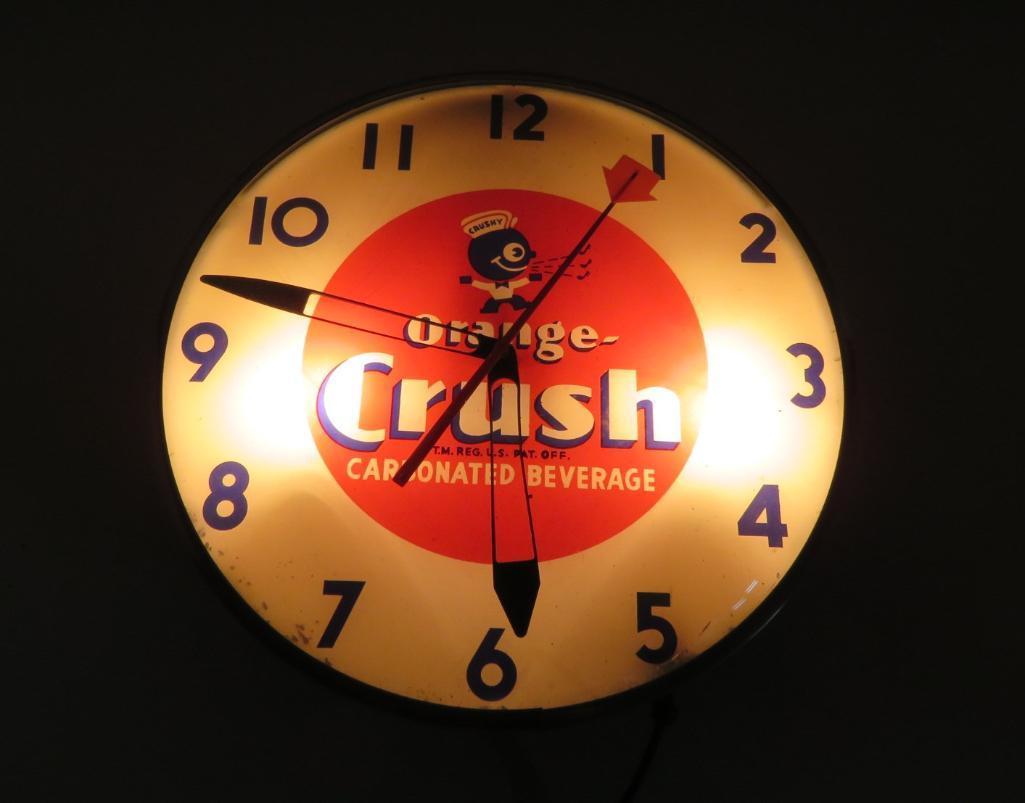 Crushy Orange Crush clock, 15" diameter