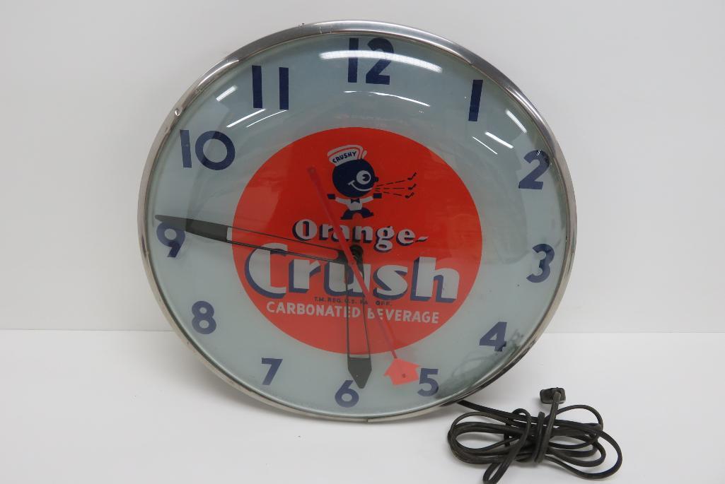 Crushy Orange Crush clock, 15" diameter