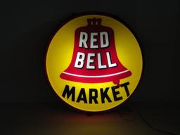 Red Bell Market light, 18" round, working