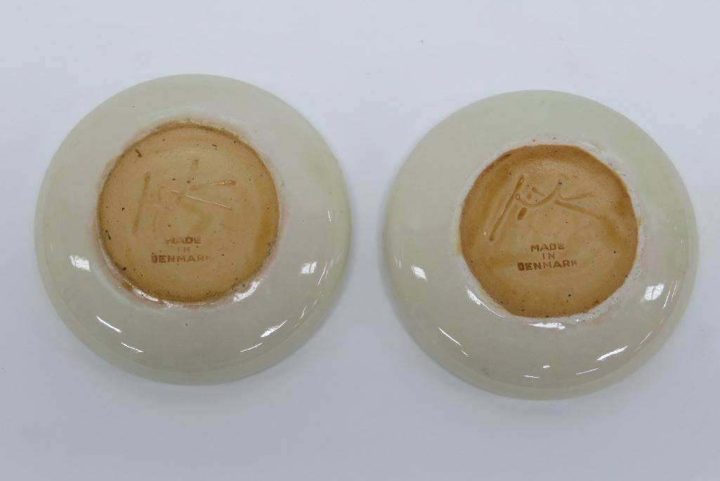 3 pieces of Herman Nils Kahler Danish Modern Pottery dishes, Marguerit daisy