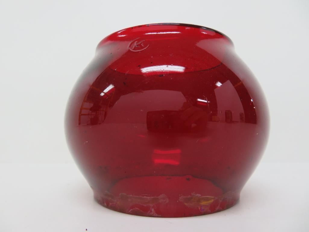 Handland AT & SF Railroad lantern, ruby globe, 9"