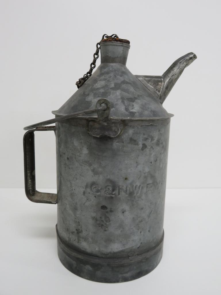 C & NW Railway oil can, 12"