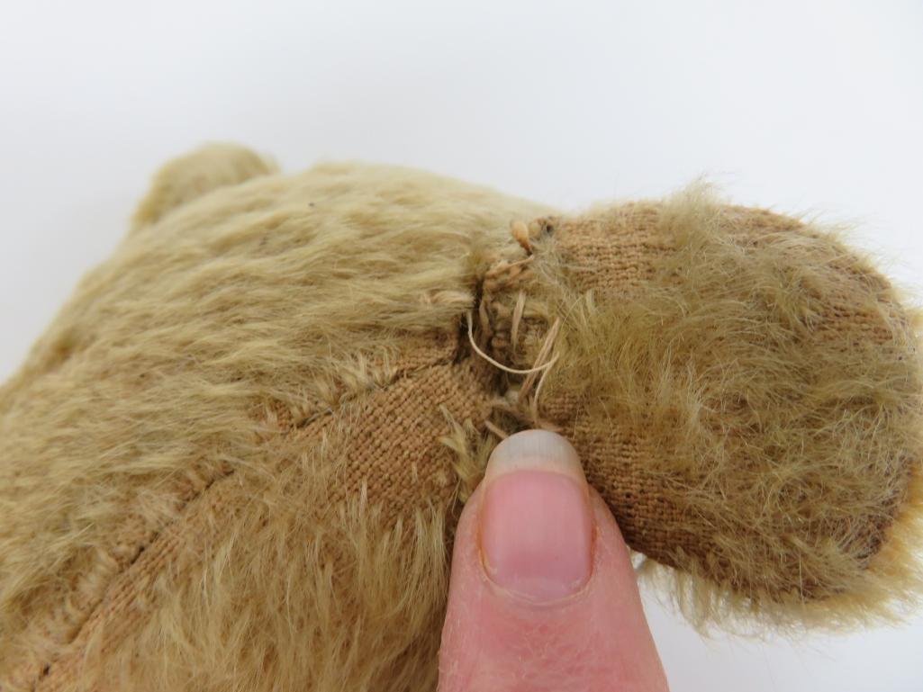 Mohair Teddy Bear, excelsior filled, 14", glass eyes, hump back