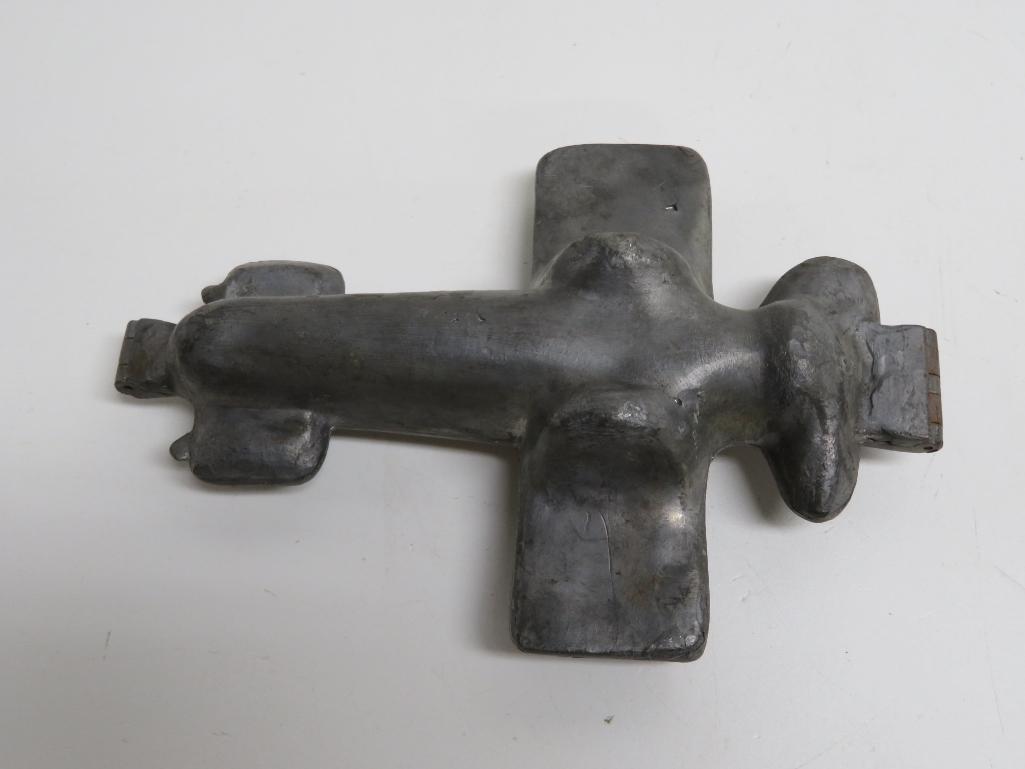 Antique Pewter Airplane Ice Cream mold, E & CC #1131, 8 1/2"