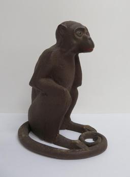 Cast Iron monkey doorstop, 8 1/2"