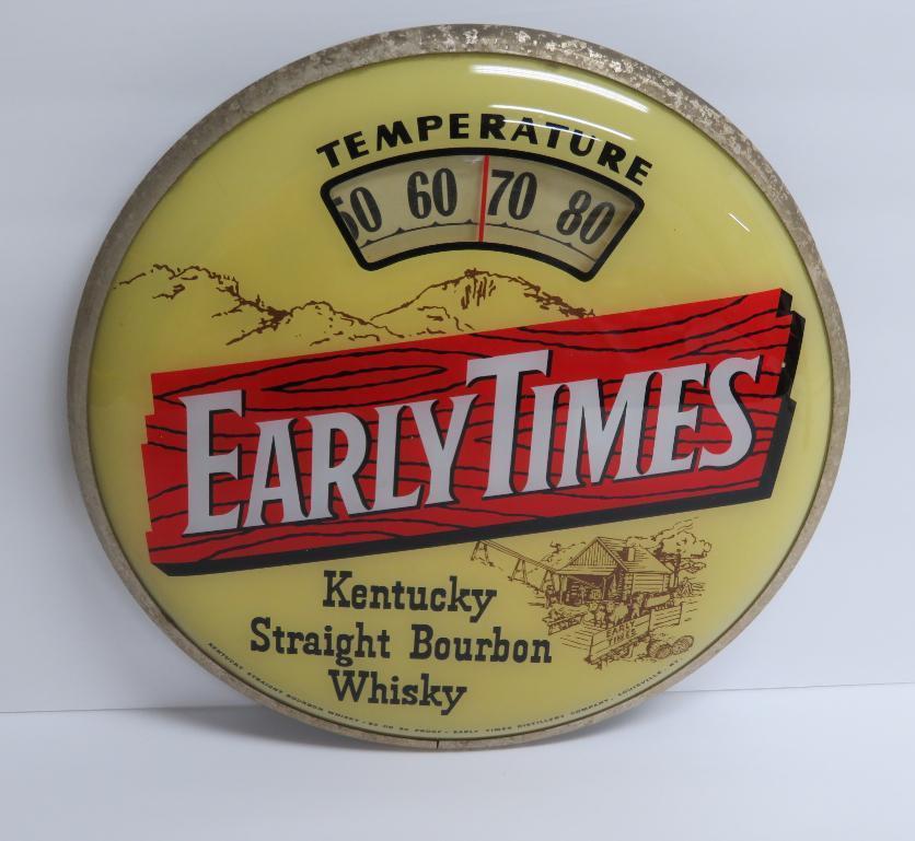 Early Times Kentucky Bourbon Whiskey round Thermometer, 13"