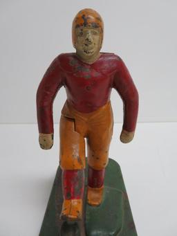 Cast Iron Woolsey Mechanical Football Player, Kicker 21, 7 1/2", c 1930's