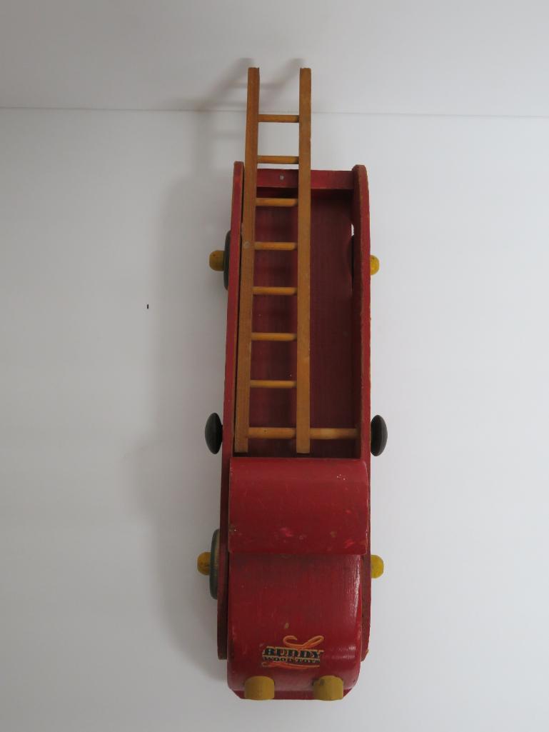 Wooden Buddy L Ladder Truck, 12 1/2"