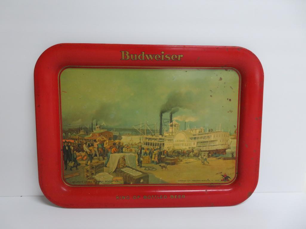 1914 Budweiser Beer Tray, US Mail Robt E Lee Boat, 17 1/2" x 12 3/4"