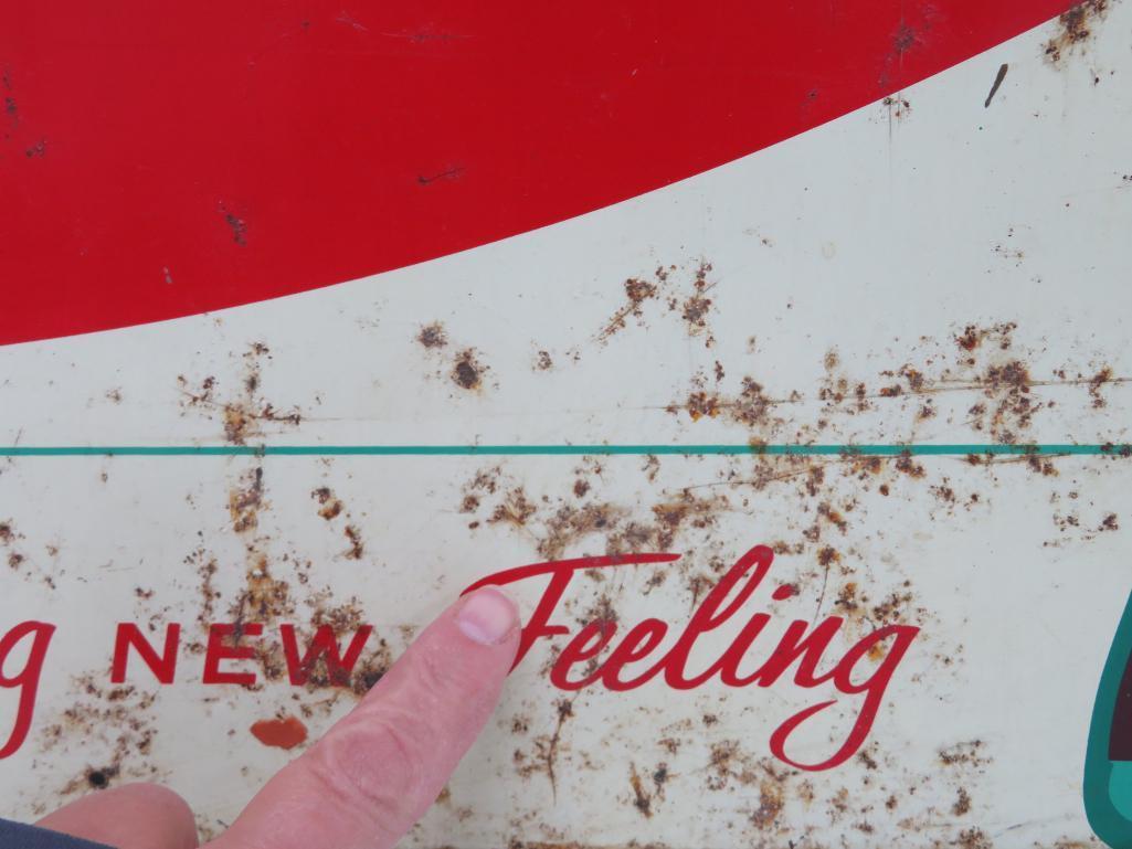 Ice Cold Coca Cola tin sign, "Enjoy that Refreshing New Feeling", 27 1/2" x 19 1/2"