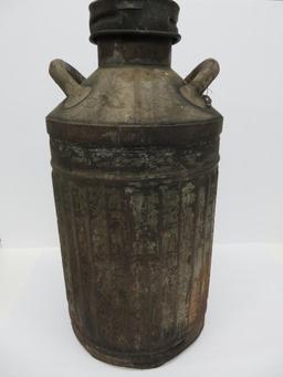 10 gallon Wadham's oil can, Ellisco, 26" tall