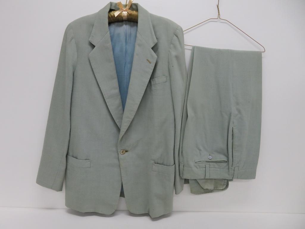 Two "Pritzlaff" custom made suits, Pritzlaff hardware owner business suits