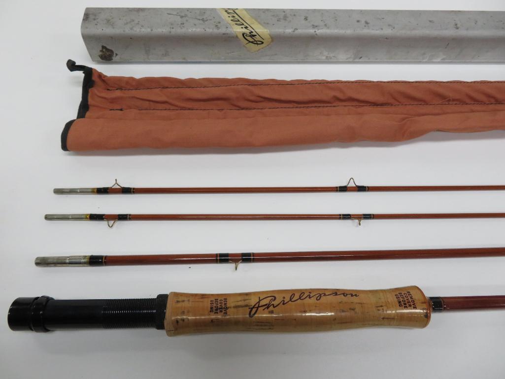 Phillipson Premium 8 1/2' bamboo fly rod with metal case