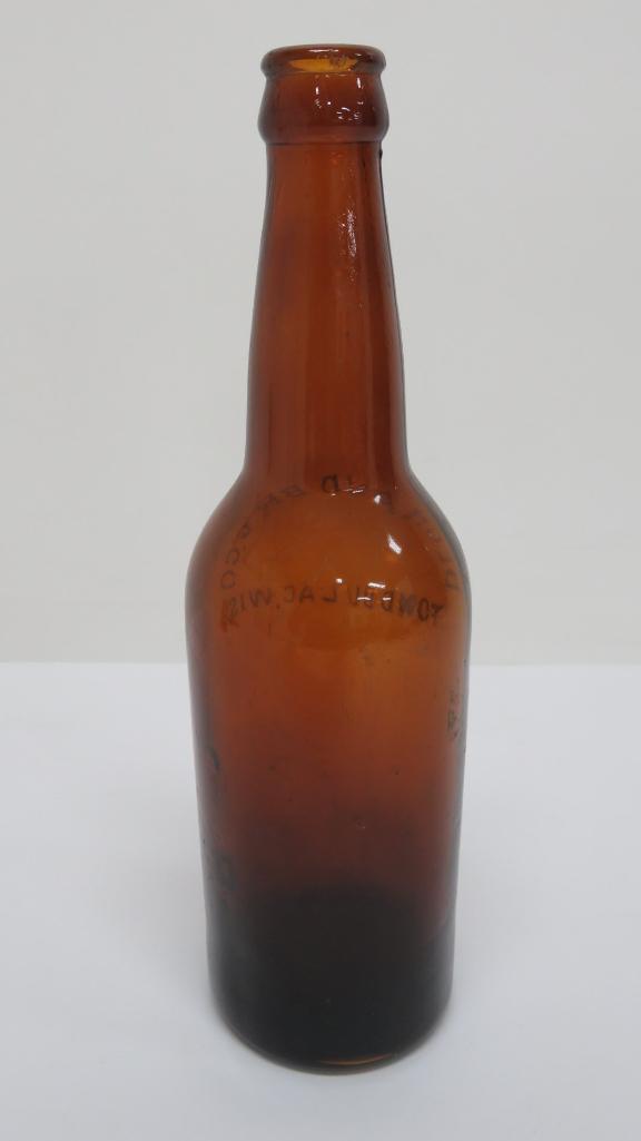 Bechaud Brewing Company Fond du lac, Wis, amber beer bottle, 9 1/2"