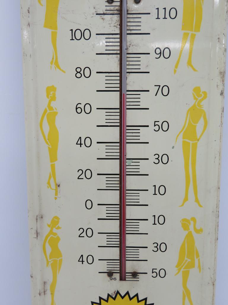 Diet Dad's Root Beer Thermometer, woman silhouette design, 27"