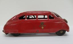 Buddy L Scarab car, with decal, 9 1/2"