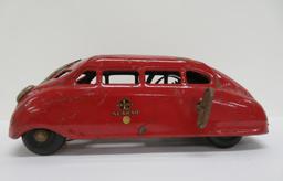 Buddy L Scarab car, with decal, 9 1/2"