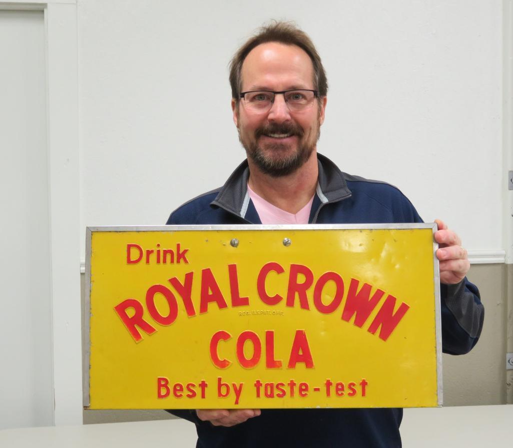 Drink Royal Crown Cola, Best by Taste-test, hanging sign