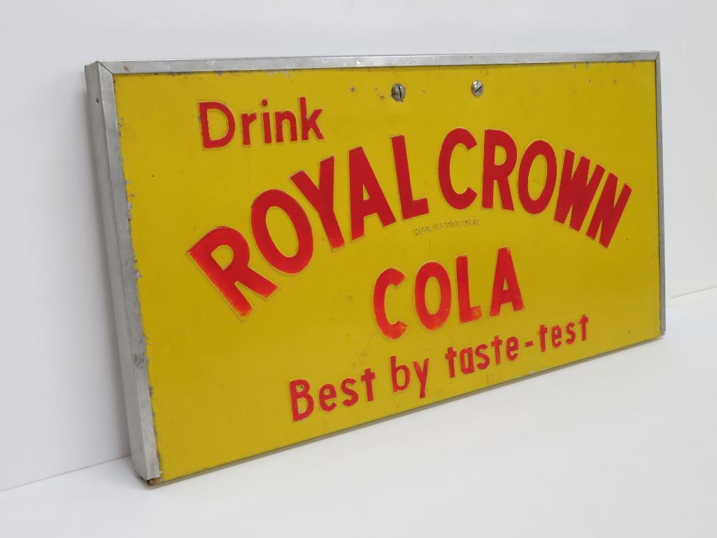 Drink Royal Crown Cola, Best by Taste-test, hanging sign