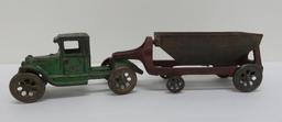 Arcade sand gravel dump truck and trailer, #288-1, sticker door