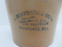 H Bosworth & Sons Wholesale Druggist Milwaukee Wis, jug, stamped Hermann & Co, 13"