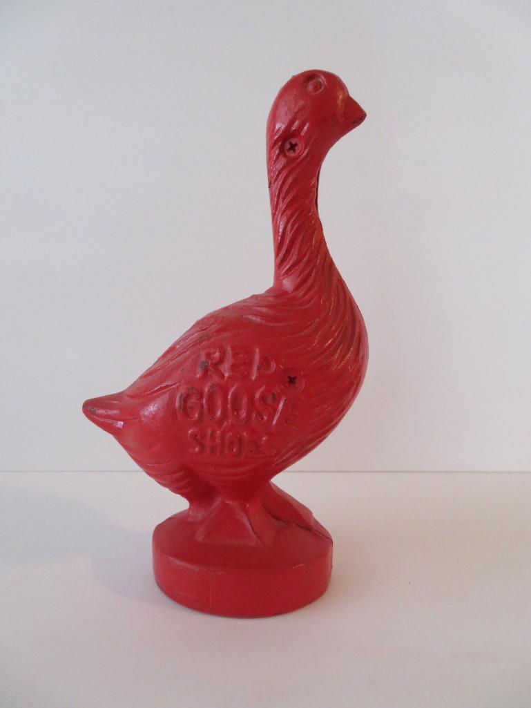 Red Goose Shoes, cast iron bank, 8"