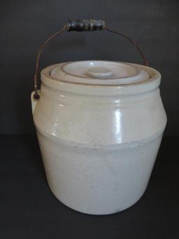 Fancy Pickles, stoneware jar, Milwaukee Pickle Co, 9"