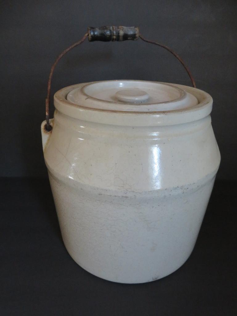 Fancy Pickles, stoneware jar, Milwaukee Pickle Co, 9"