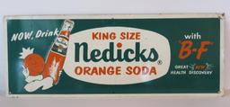 Nedicks metal advertising sign, orange soda, 24" x9"