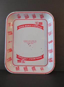 Van Camps Baked Beans advertising tray, 13", Stokely