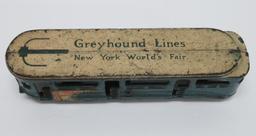 Cast iron Greyhound Lines Bus, New York Worlds Fair, 7"