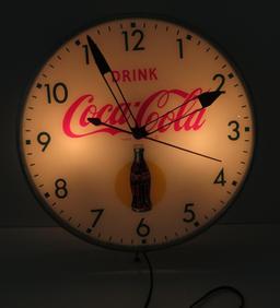 Drink Coca-Cola clock, 15", light up
