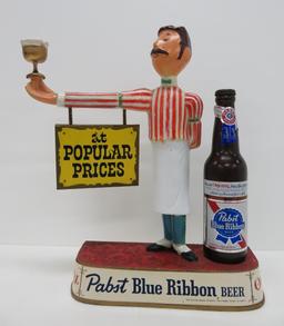 Pabst Blue Ribbon cast metal bartender sign, 15"