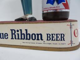 Pabst Blue Ribbon cast metal bartender sign, 15"