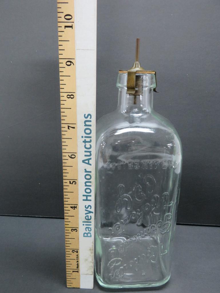 Glass Germicide Bottle, c. 1888, 10"