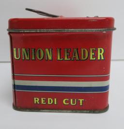 Union Leader Redi Cut lunch box style tin, made in Italy, 7" x 4", Uncle Sam