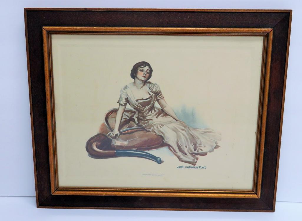 James Montgomery Flagg artwork, What more do you Want?, framed 16" x 13 1/4"