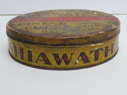 Light Hiawatha Fine Cut tobacco tin, round 8"