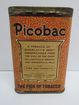 Picobac pocket tobacco tin, pipe and cigarette, Imperial, 3" x 4 1/2"