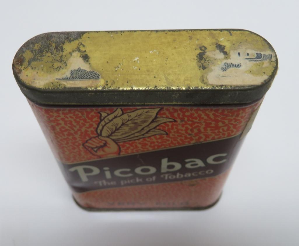 Picobac pocket tobacco tin, pipe and cigarette, Imperial, 3" x 4 1/2"