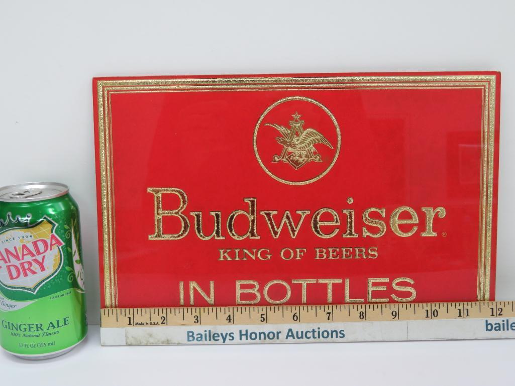 1964 Budweiser King of Beers In Bottles stand up sign, 12" x 8"