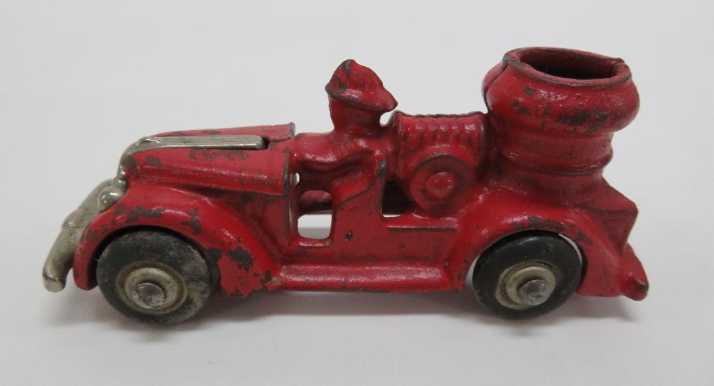 Cast iron pumper truck with nickel plated grill, 4 1/2"