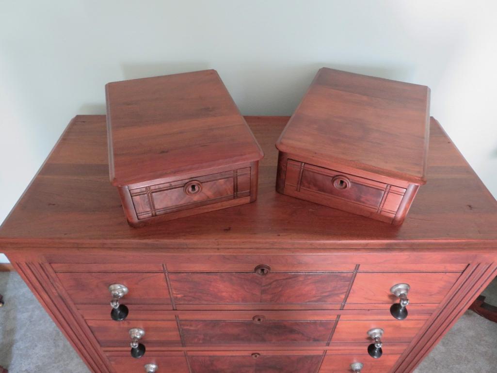 Lovely walnut dresser with hanky boxes