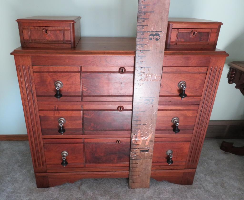 Lovely walnut dresser with hanky boxes