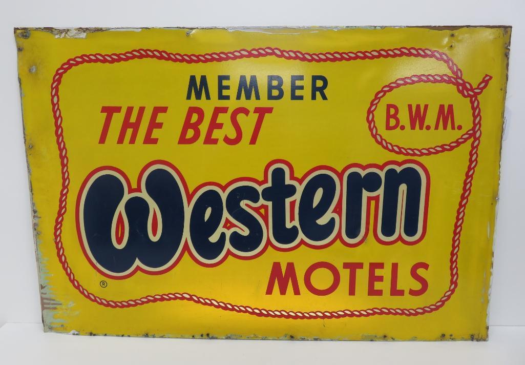 The Best Western motels sign, 36"x 24", metal